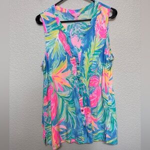 Lilly Pulitzer Sleeveless Button Front Top Women’s L